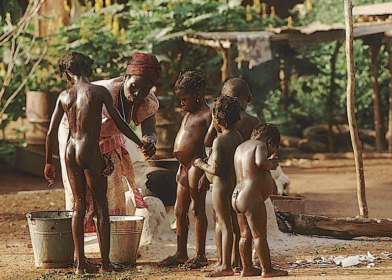 Cote d''Ivoire_Pays Agnis_à la frontiere du Ghana_Soins par les plantes (Broukoudoua) contre le paludisme_1996