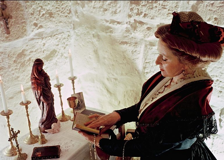 Olivier Martel - Annie Laurent inside the chapel of her farmhouse 