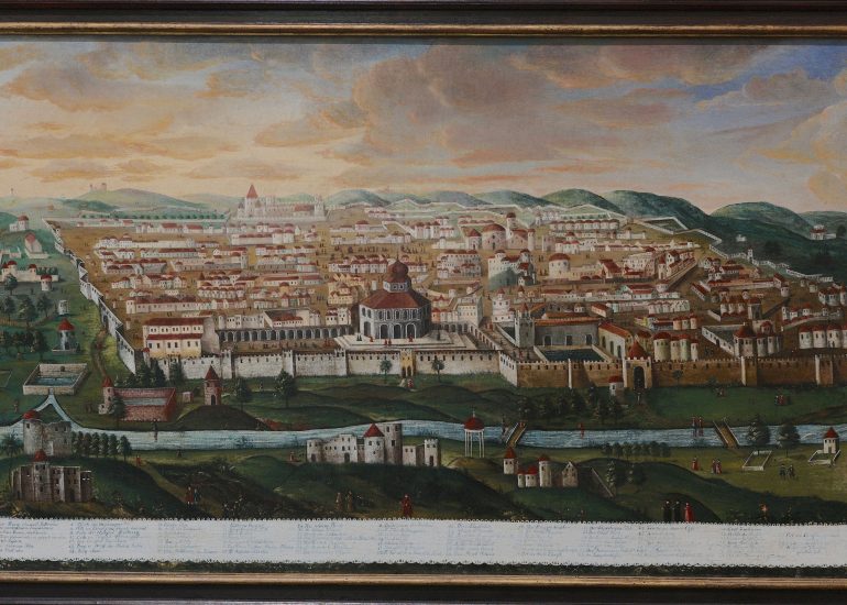 Musee d'Art et d'Histoire du Judaïsme_Anonyme_Vue de Jerusalem 1740_huile sur toile_don de Vivian Ostrovsky en 2016