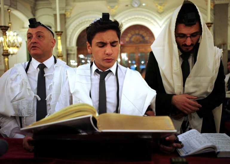 Paris_Synagogue rue Buffault_Cérémonie des Téphilines_Samuel