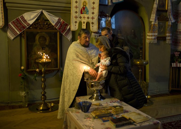 Kiev-Quartier de Podol_Bapteme de David en l'église St Nicolas