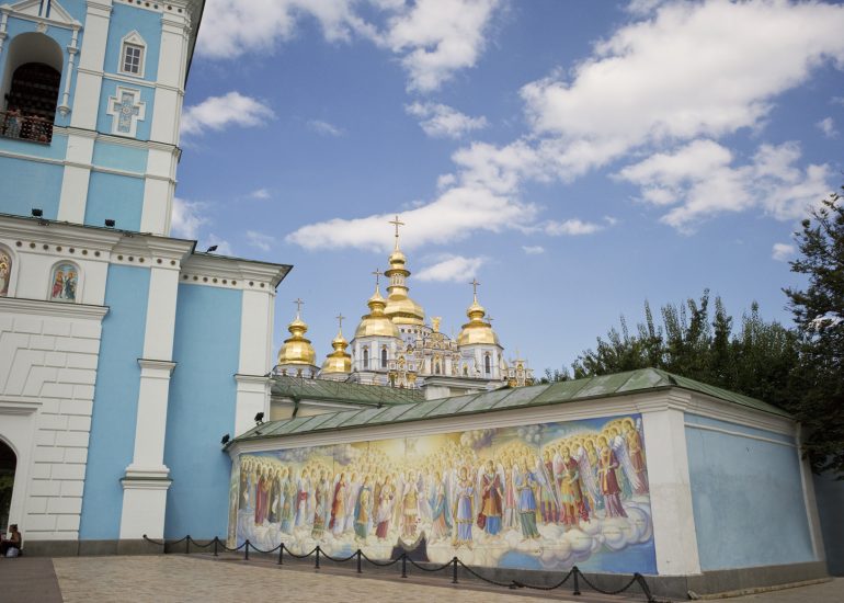 UkraineKiev-Cathédrale Saint Michel aux toits d'or, fondée en 1108-Dédiée a l'ange Mikhayl-Le Prince des Anges